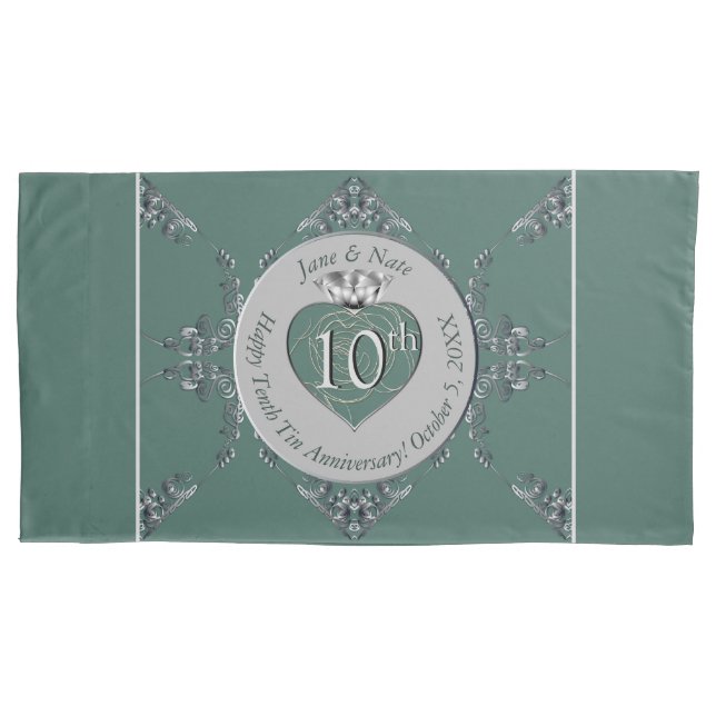 10th,11th,20th,25th Wedding Anniversary  Pillow Case (Front-Left)