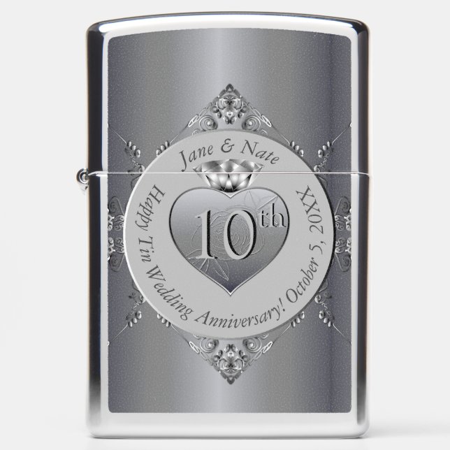 10th,11th,20th/70th, 25th,Anniversary Zippo Lighter (Front)