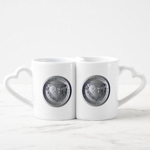 10th20th25th70th Medallion Wedding Anniversary  Coffee Mug Set