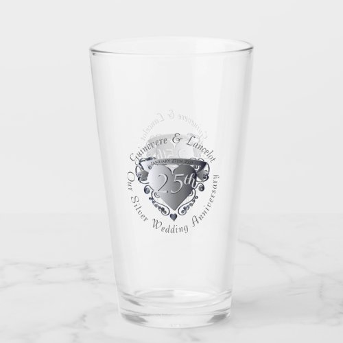 10th20th25th Wedding Anniversary 3D Heart Emblem Glass