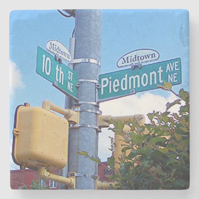 10th and Piedmont Midtown, Atlanta Marble Coasters (Front)