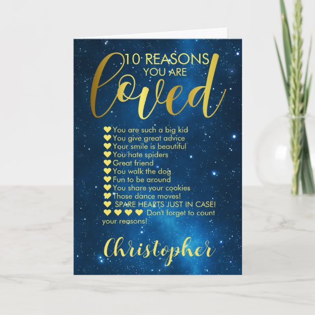 10th Anniversary 10 Reasons I Love You Card (Front)
