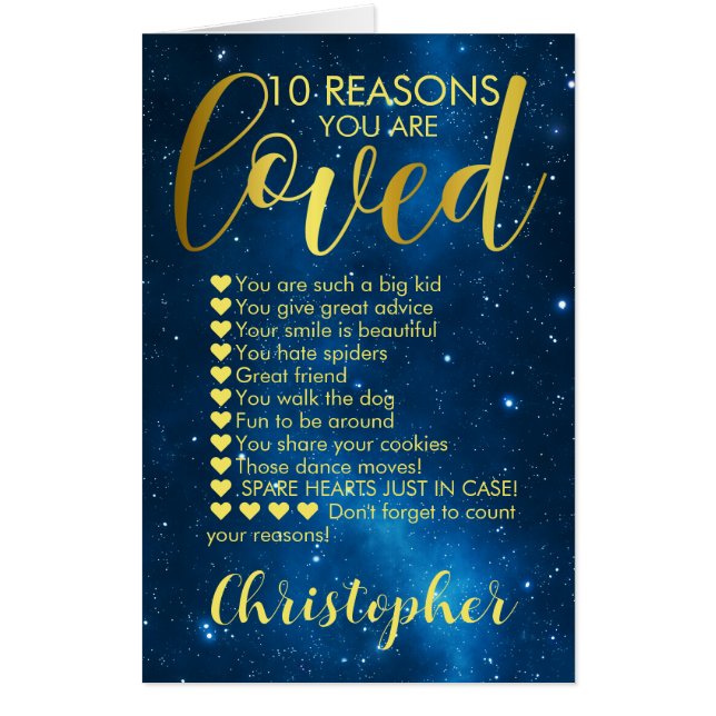 10th Anniversary 10 Reasons I Love You Card (Front)