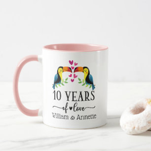 10th Anniversary Bird Couple Matching Mug