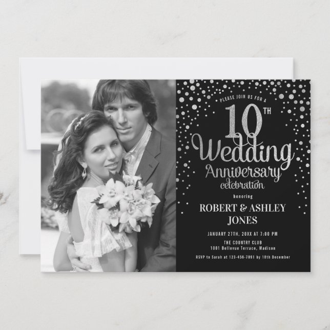 10th Anniversary - Black Silver with Photo Invitation (Front)