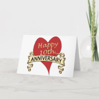 10th. Anniversary Card