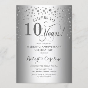 10th Anniversary Celebration - Silver Invitation