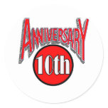 10th anniversary classic round sticker