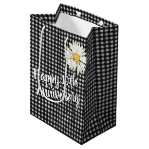 10th Anniversary Daisy On Gingham Medium Gift Bag