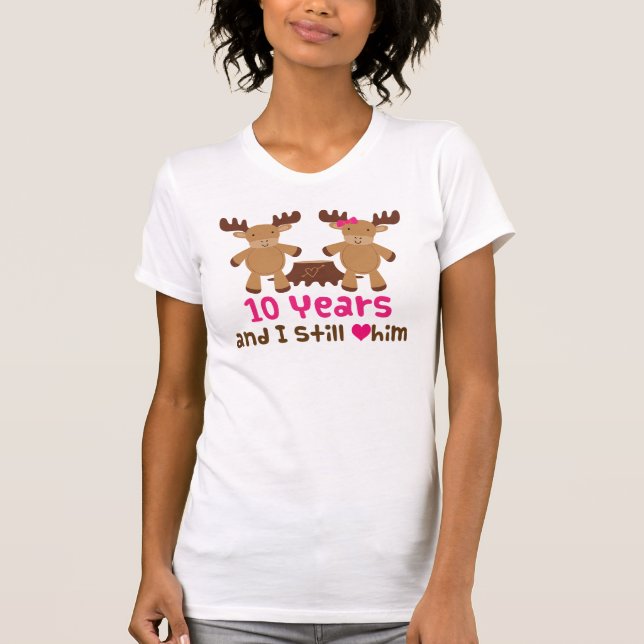 10th Anniversary Gift For Her T-Shirt (Front)
