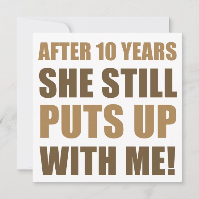 10th Anniversary Humor For Men Card (Front)