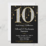 10th Anniversary Invitation Black Gold Diamonds