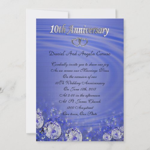 10th Anniversary Invitation blue