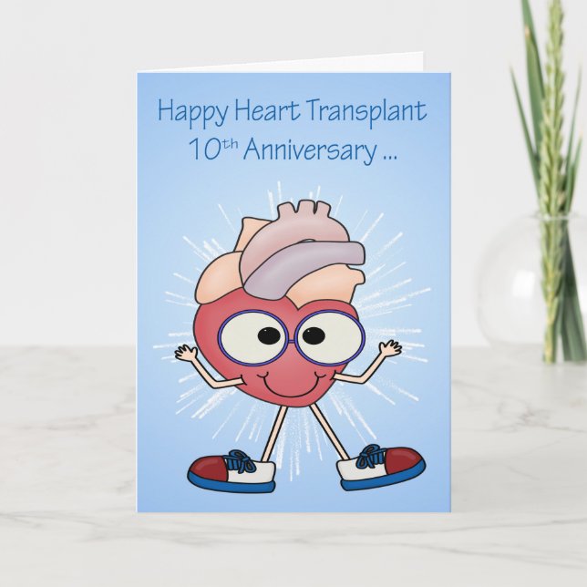 10th Anniversary Of Heart Transplant greeting card (Front)