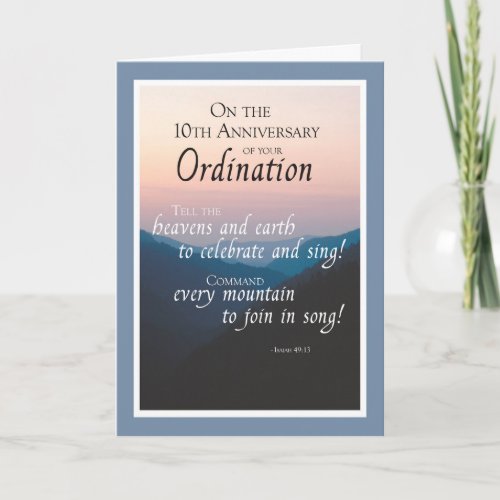 10th Anniversary of Ordination Congratulations Card