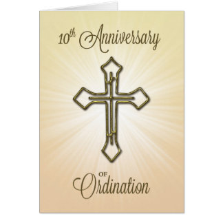 10th Anniversary of Ordination, Gold Cross Card