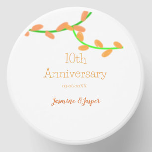 10th anniversary orange lavendar leaf name classic mini candle favors