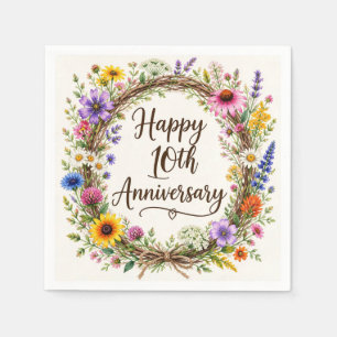 10th Anniversary Paper Napkins, Tenth Wedding Napkins