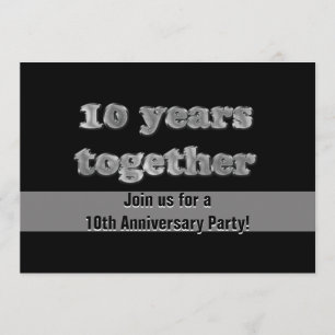 10th Anniversary Party 10 Years Together Invitation