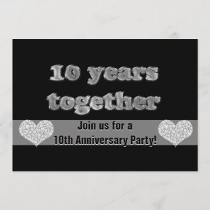 10th Anniversary Party 10 Years Together Invitation