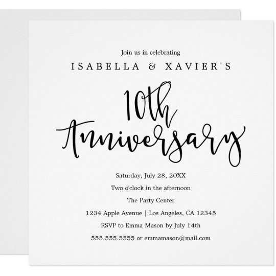 10th Anniversary | Party Invitation | Zazzle.com