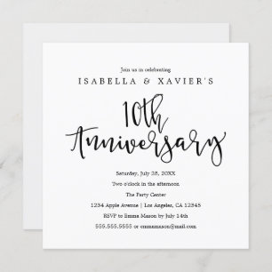 10th Anniversary Party Invitation
