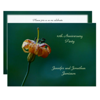 10th Anniversary Party Invitation Yellow Lily
