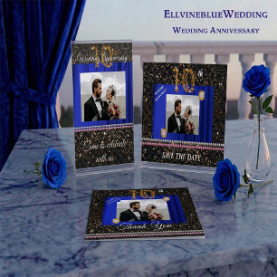 10th Anniversary Party Photo Modern Diamond Invitation