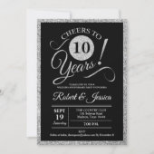 10th Anniversary Party - Silver Black Invitation (Front)