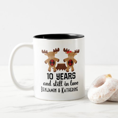 10th Anniversary Personalized Couples Mug Gift