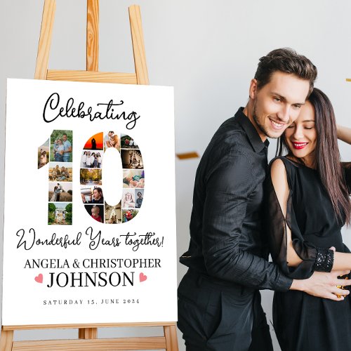 10th Anniversary Photo Collage Welcome Sign