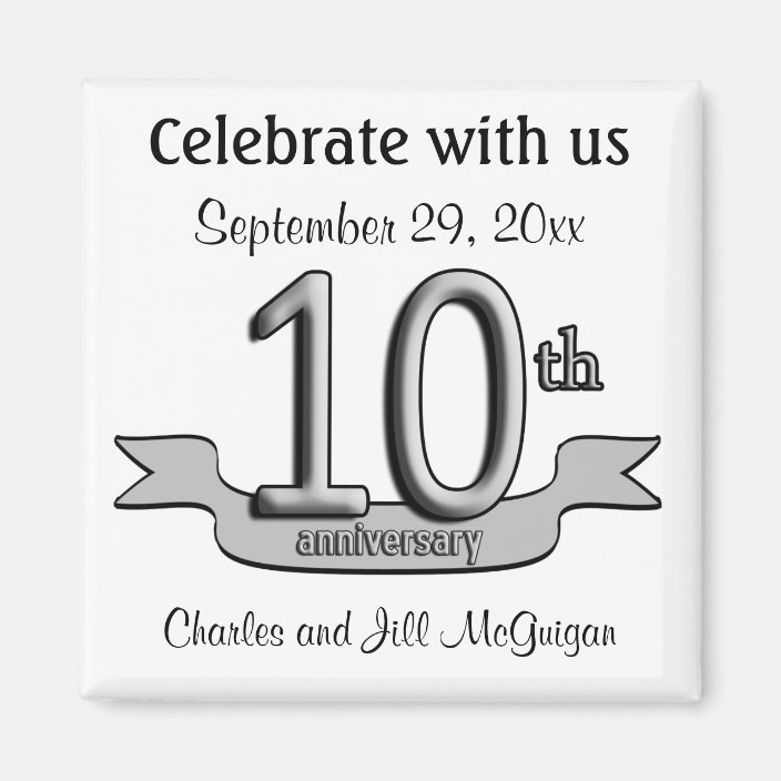10th Anniversary Save The Date Party Favors