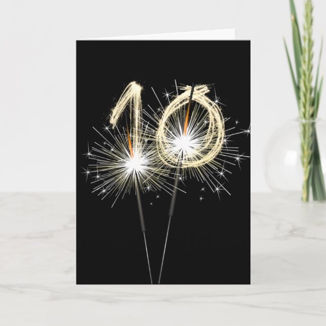 10th Anniversary Sparklers on Black Card (Front)