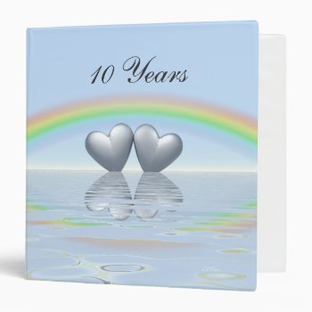 10th Anniversary Tin Hearts 3 Ring Binder by Peerdrops at Zazzle