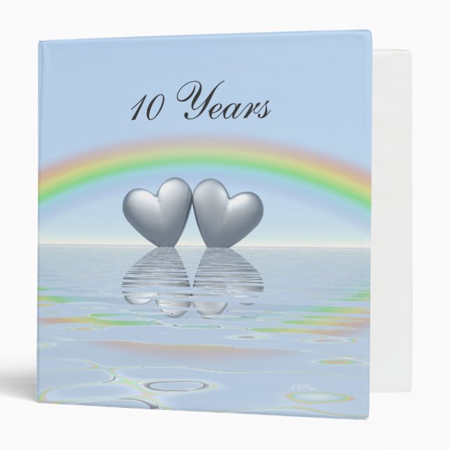 10th Anniversary Tin Hearts 3 Ring Binder (Front/Inside)