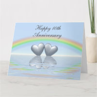 10th Anniversary Tin Hearts Card