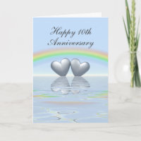 10th Anniversary Tin Hearts Card