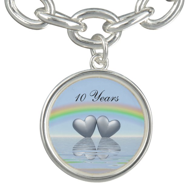 10th Anniversary Tin Hearts Charm Bracelet (Design)