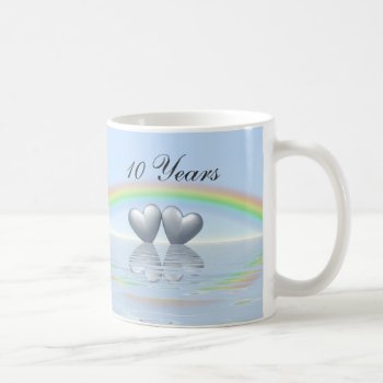 10th Anniversary Tin Hearts Coffee Mug by Peerdrops at Zazzle