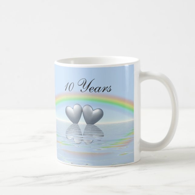 10th Anniversary Tin Hearts Coffee Mug (Right)