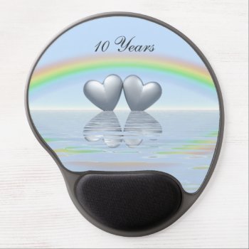 10th Anniversary Tin Hearts Gel Mouse Pad by Peerdrops at Zazzle