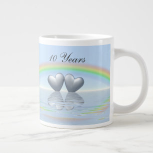 10th Anniversary Tin Hearts Giant Coffee Mug