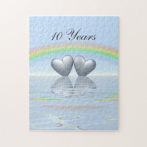 10th Anniversary Tin Hearts Jigsaw Puzzle