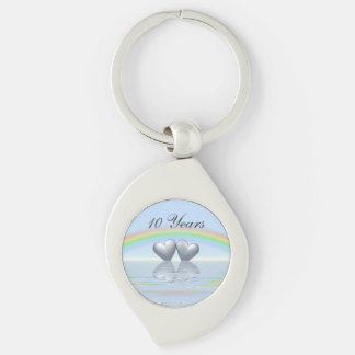 10th Anniversary Tin Hearts Keychain