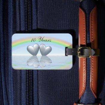 10th Anniversary Tin Hearts Luggage Tag by Peerdrops at Zazzle