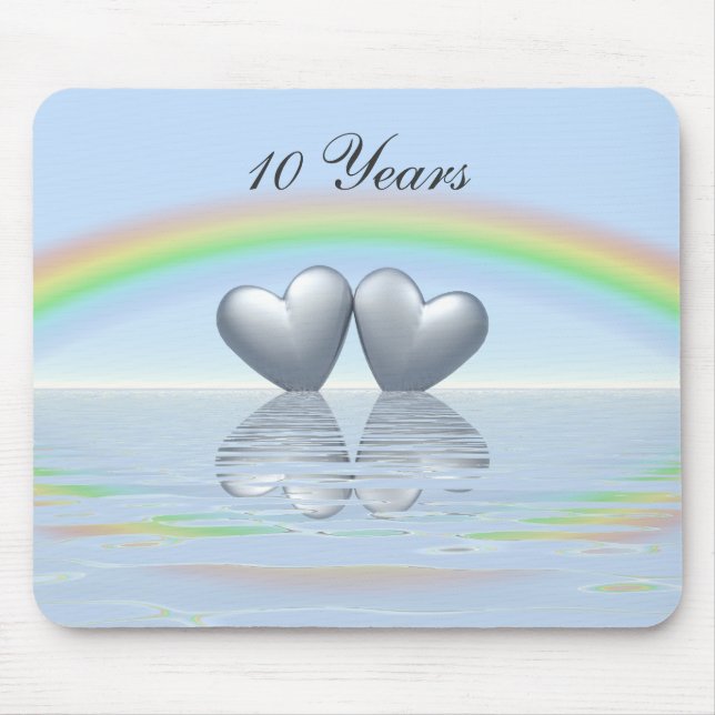 10th Anniversary Tin Hearts Mouse Pad (Front)