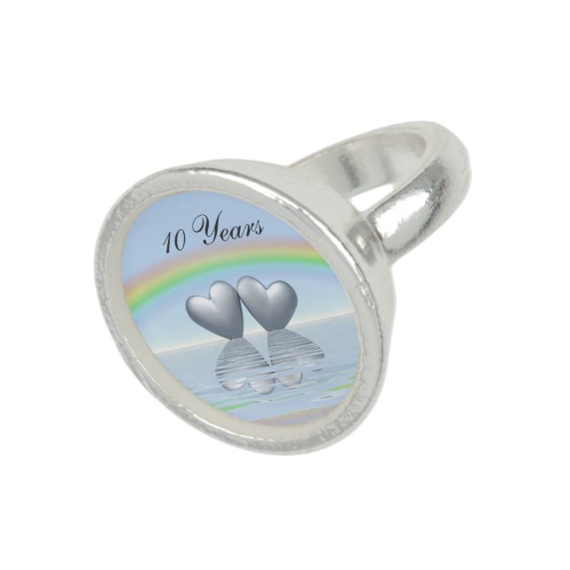 10th Anniversary Tin Hearts Ring (Top)