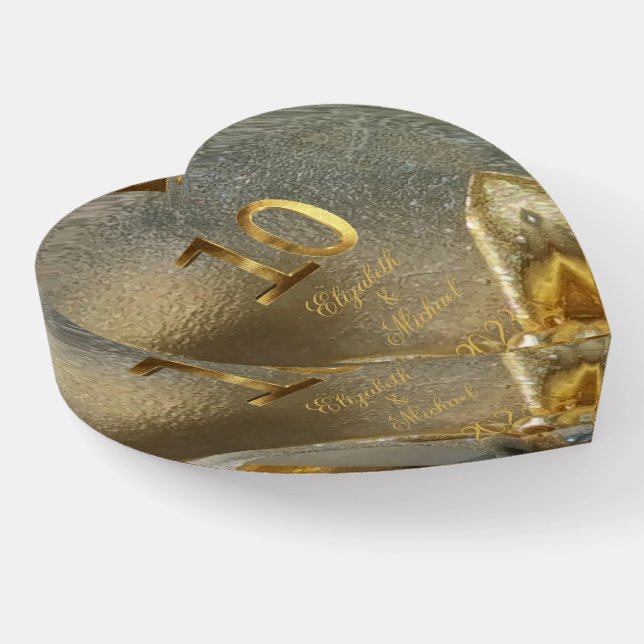 10th Anniversary Tin Wedding Add Name or Text Paperweight (Angled)