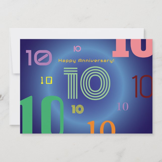 10th Anniversary Together Flat Greeting Card (Front)