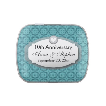 10th Anniversary Wedding Anniversary Z09 Jelly Belly Candy Tin